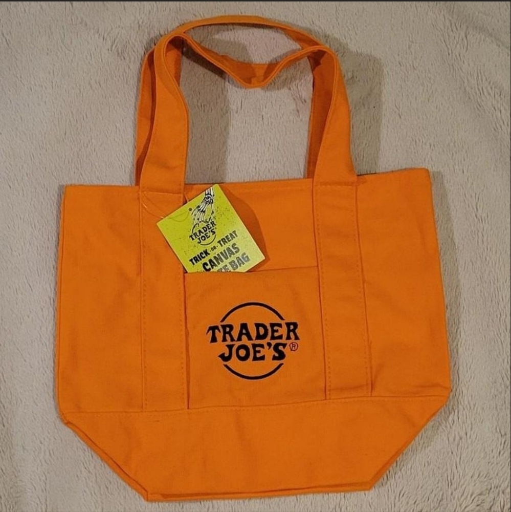 Trader Joe's Orange Canvas Tote Bag